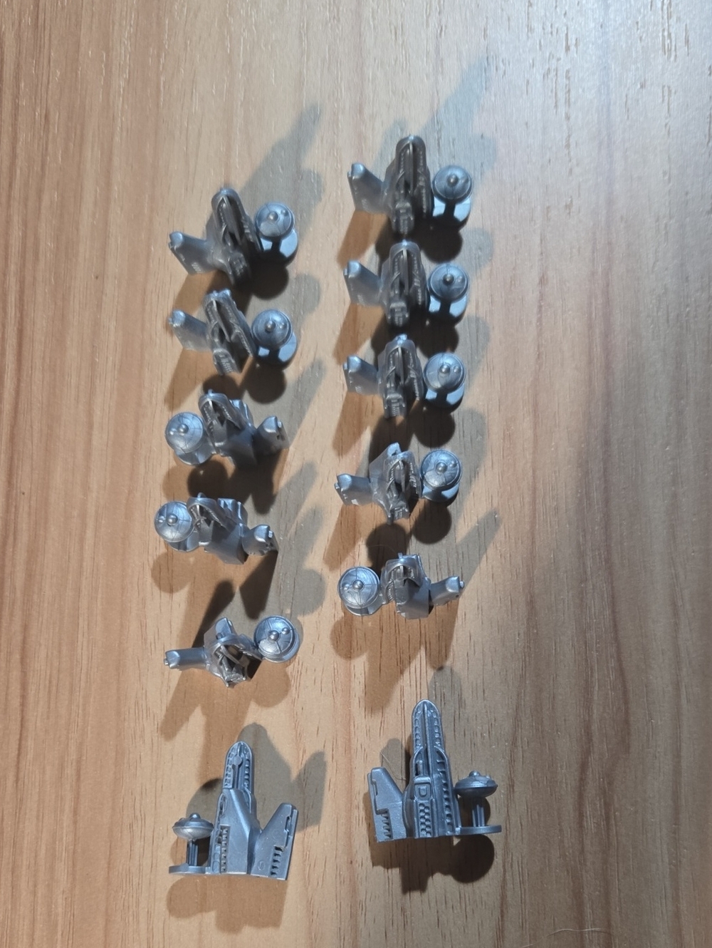 Source Unknown Silver Plastic Spaceship and Fighter Toy Set